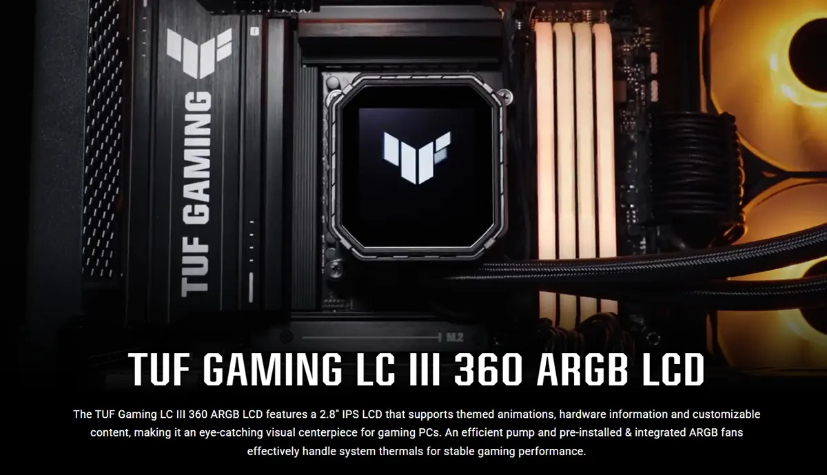 Asus TUF Gaming LC III 360 ARGB LCD 360mm All-in-One Liquid CPU Cooler Price in Bangladesh